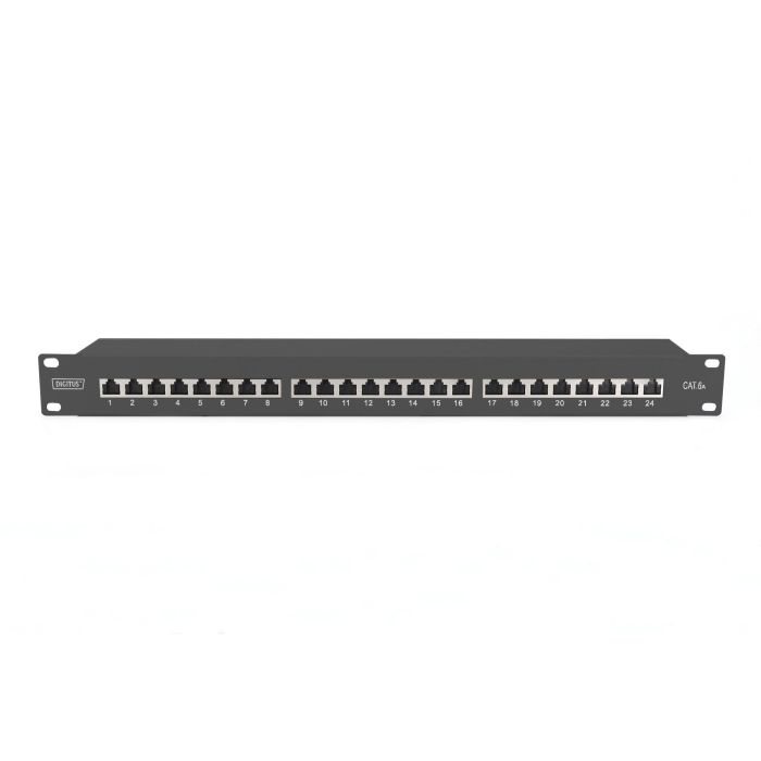 DIGITUS Patchpanel 1HE 24-Port Cat6a geschirmt schwarz 3 DIGITUS Patchpanel 1HE 24-Port Cat6a geschirmt schwarz 3