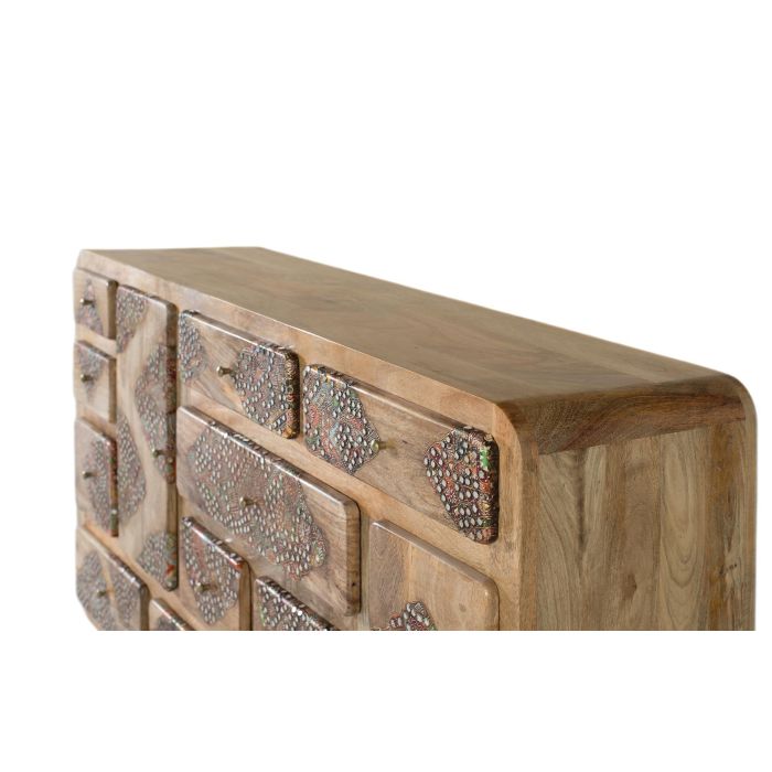 GINER Y COLOMER Buffet en bois de manguier massif avec incrustations artisanales, design contemporain, 148 cm, couleur naturel 3 GINER Y COLOMER Buffet en bois de manguier massif avec incrustations artisanales, design contemporain, 148 cm, couleur naturel 3