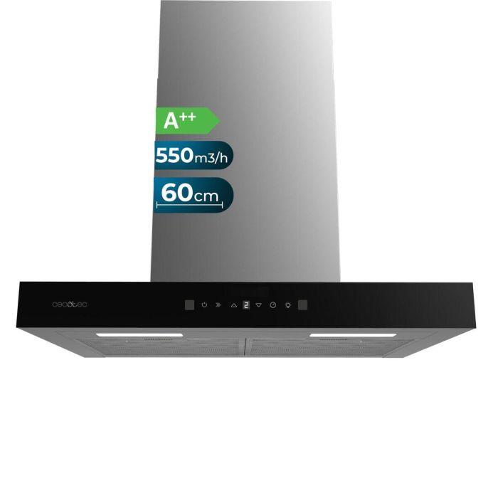 Hotte Conventionnelle Cecotec 60 cm Bolero Flux TT 605500 Verre noire A++ cristal 4