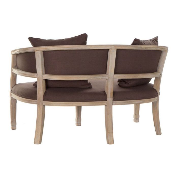Canapé DKD Home Decor Marron Lin Bois d'hévéa Traditionnel (122 x 69 x 72 cm) 1 Canapé DKD Home Decor Marron Lin Bois d'hévéa Traditionnel (122 x 69 x 72 cm) 1