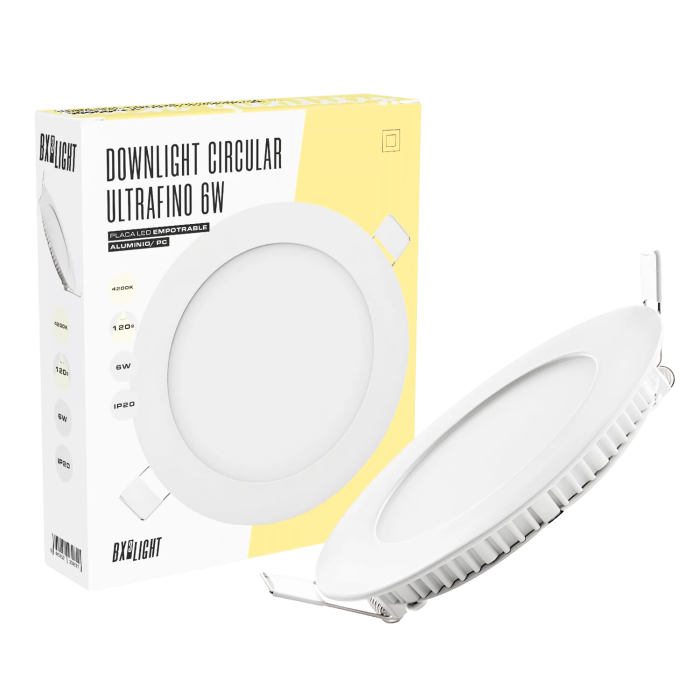 BX3 LIGHT Plaque LED circulaire 6W, 400Lm, 6000K, 40000h, empotrable ou de surface, modèle BX3-GP-LZ-1 pour intérieur BX3 LIGHT Plaque LED circulaire 6W, 400Lm, 6000K, 40000h, empotrable ou de surface, modèle BX3-GP-LZ-1 pour intérieur
