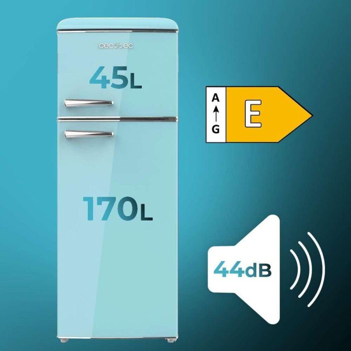 Réfrigérateur combiné rétro bleu Cecotec 215 L Bolero CoolMarket 2D Origin E 7