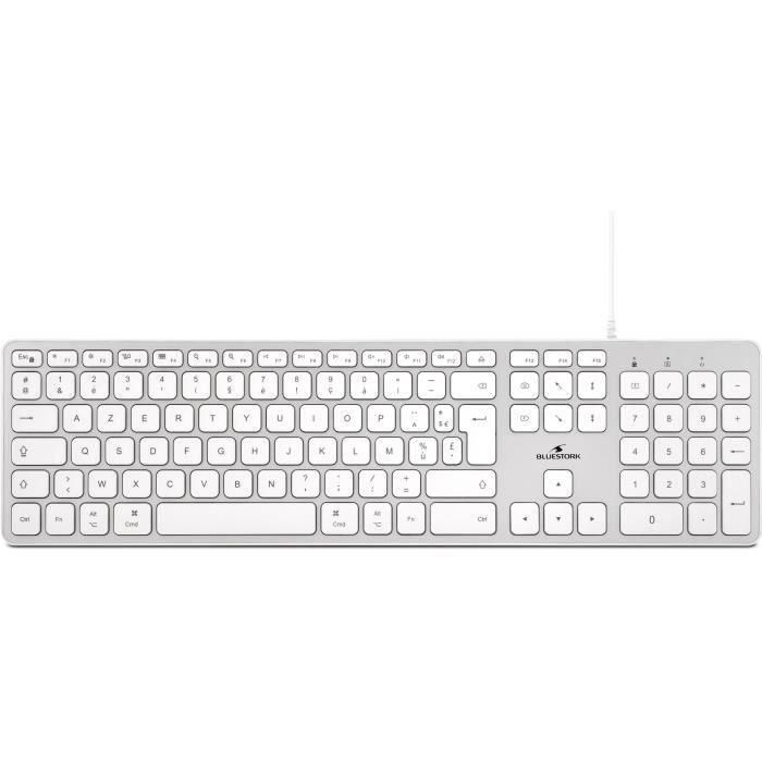 Clavier Filaire - BLUESTORK - KB Mac - Compatible Mac - Blanc 1
