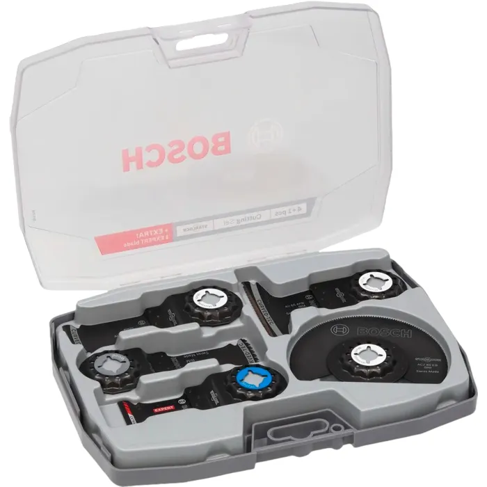 Bosch Professional Coffret de Lames Cutting Oscillantes - 5 Pièces pour Outils Multifonctions - Coupes dans Bois Clouté, Acier, Plaques de Plâtre