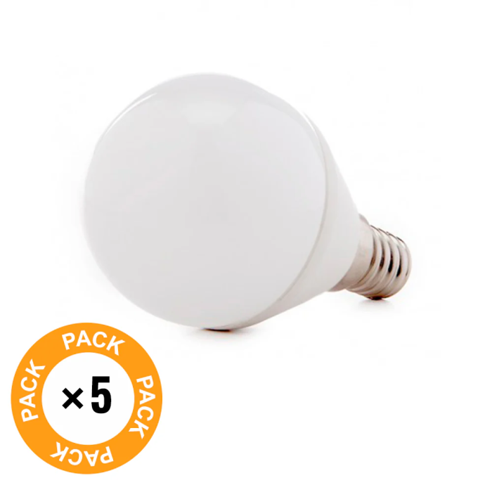 Pack 5 Ampoules LED E14 5W 500lm 2700K 40.000H HO-P45-E14-5W-RC-WW-PK5-AP 1