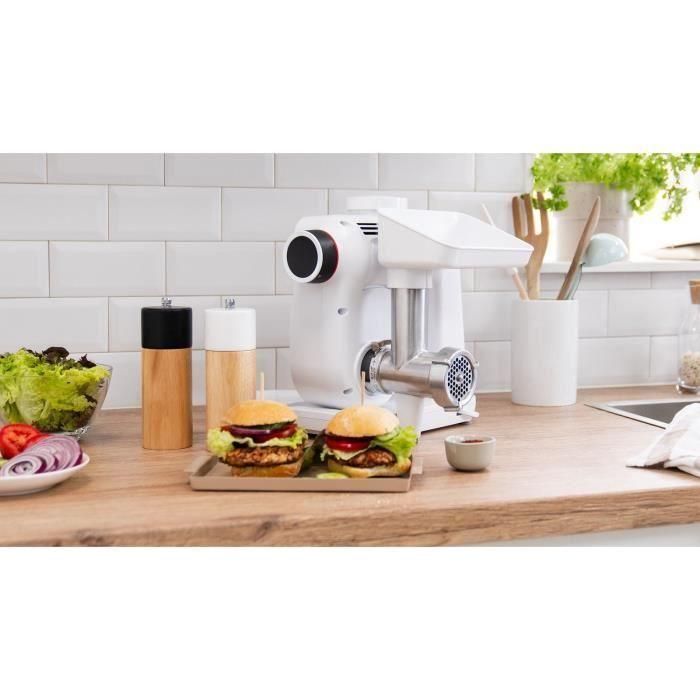 Bosch MUZS2FWW Hachoir à viande Blanc Acier satiné pour Kitchen Machine MUM Série 2 - Accessoire robot multifonction