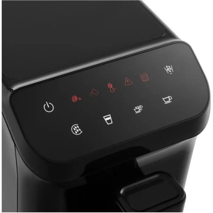 Sencor SES 6000BK - Machine à Expresso Entièrement Automatique avec Panneau Tactile LED, 20 Bars, Broyeur Inox 15 Niveaux, 1,5 L