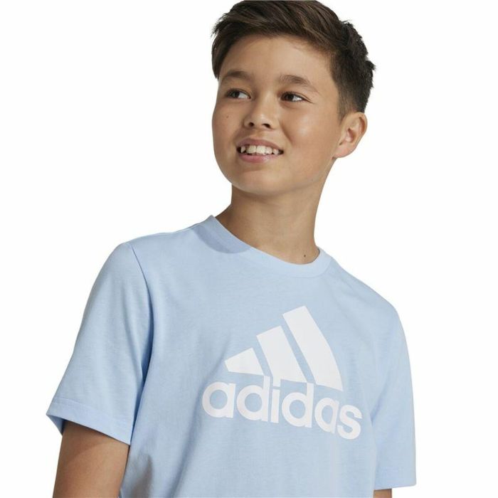 T-shirt à manches courtes unisex Adidas Essentials Bleu Bleu ciel 3