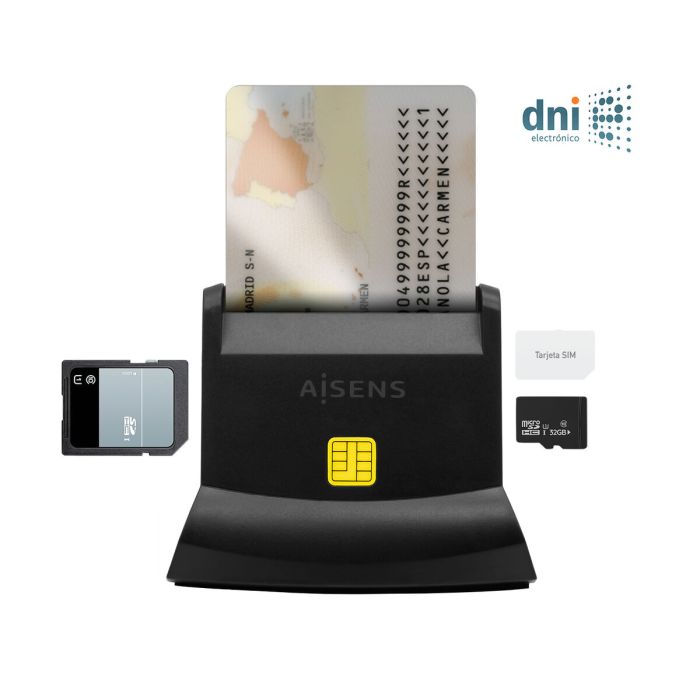 Lecteur de cartes DNI/SIP Aisens ASCR-SN04CSD-BK Noir 6 Lecteur de cartes DNI/SIP Aisens ASCR-SN04CSD-BK Noir 6
