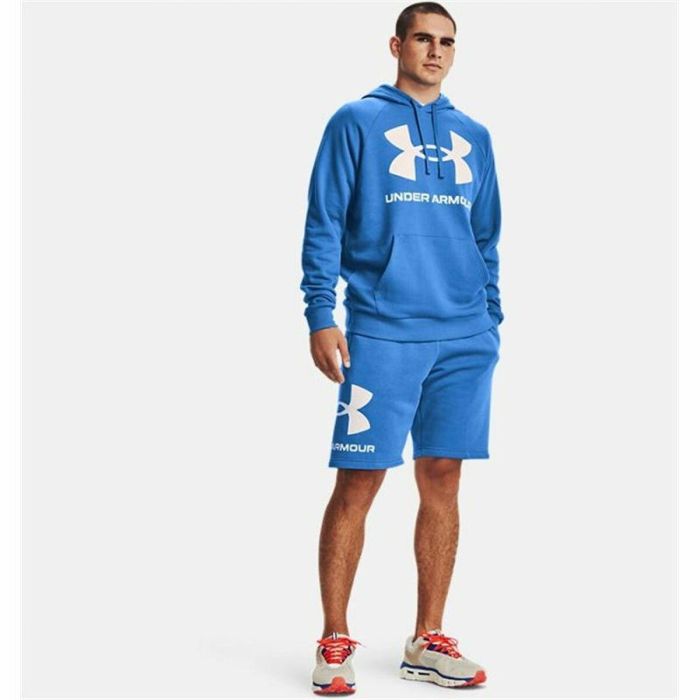 Sweat à capuche homme Under Armour Rival Big Logo Bleu 1