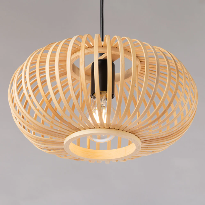 Lampe Suspendue Deo SKD-P80112 en Rotin avec Douille E27, Style Naturel Boho-Chic 2