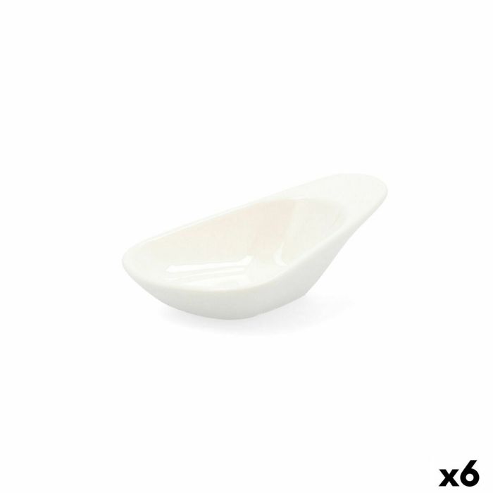 Plateau apéritif Quid Select Blanc Céramique 10,5 cm (6 Unités) (Pack 6x) 2