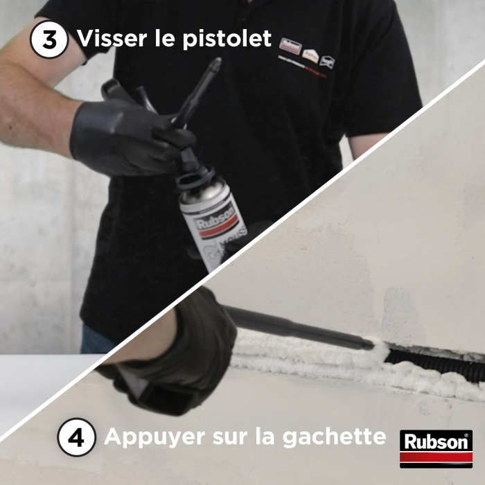Rubson Pistolet à mousse expansive avec vis de dosage anti-goutte - Application précise et propre pour mousse Power Rubson Pistolet à mousse expansive avec vis de dosage anti-goutte - Application précise et propre pour mousse Power