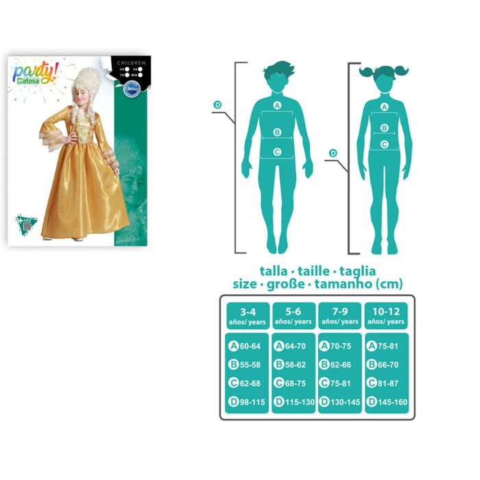 Déguisement pour Enfants Courtisane Doré 2