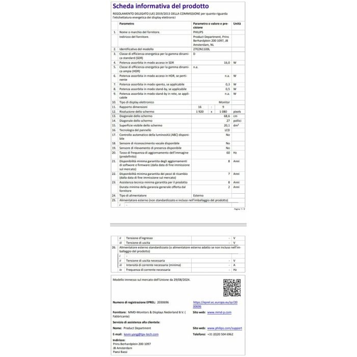 Monitor Gaming Philips Full HD 27" 2