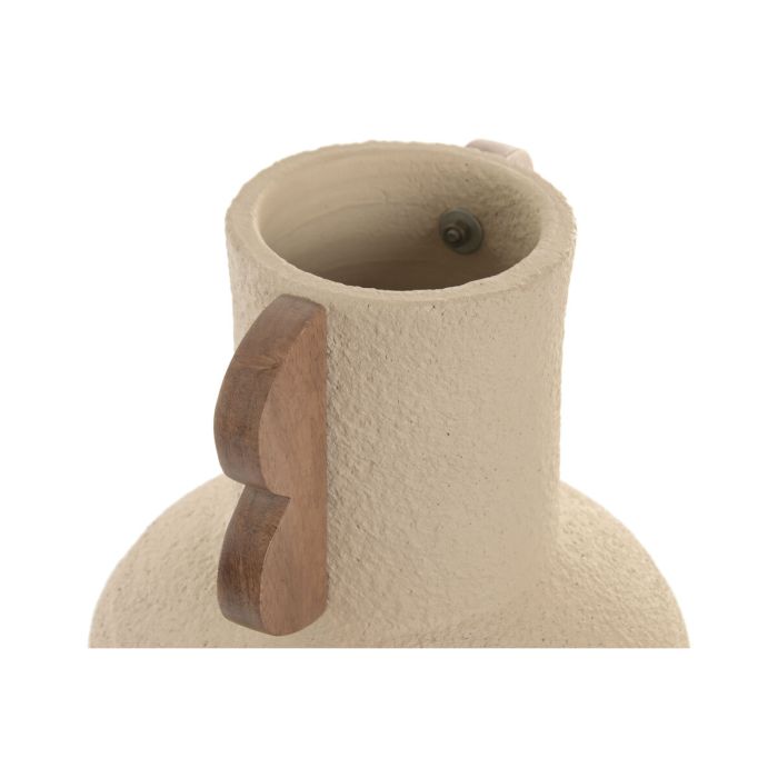 Vase Home ESPRIT Marron Beige Terre cuite Bois de manguier 2
