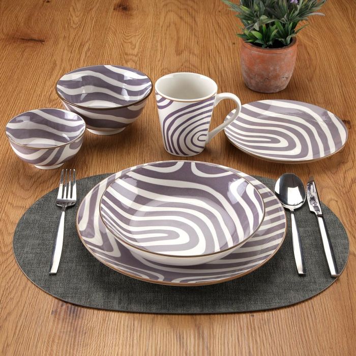 Assiettes Versa Denali Gris Porcelaine 1 Assiettes Versa Denali Gris Porcelaine 1