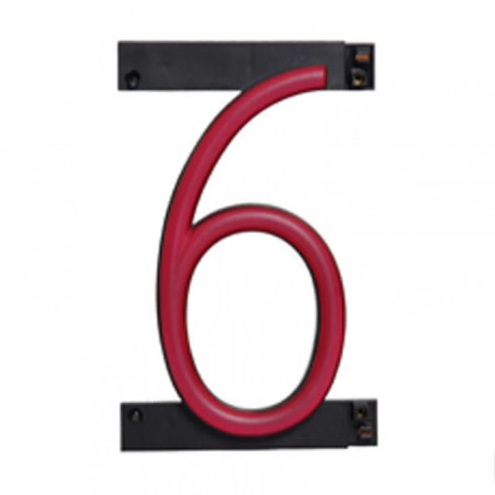 Lettre LED Néon - Numéro 6 - Dimensions: 90mm Largeur, 161mm Hauteur, 38mm Profondeur - Création d'Enseignes Personnalisées 2