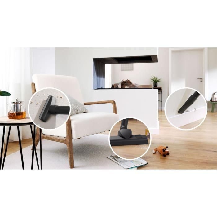 Bosch BGB41BA1 Aspirateur traîneau avec sac - Série 4 - 700 W - 4 L - Rayon d'action 11 m - Variateur électronique - Filtres lavables - 75 dB - Noir