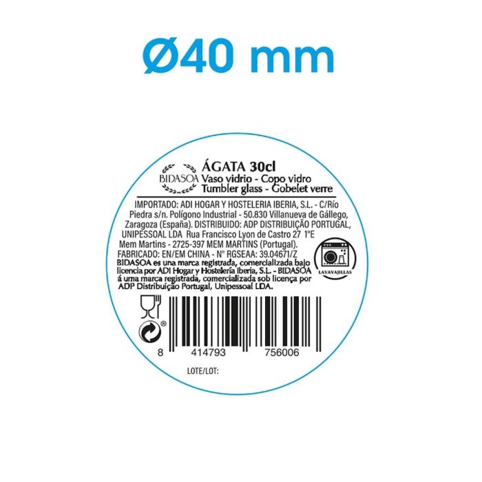 Vaso Bajo Vidrio Agata Bidasoa 30 cL 4