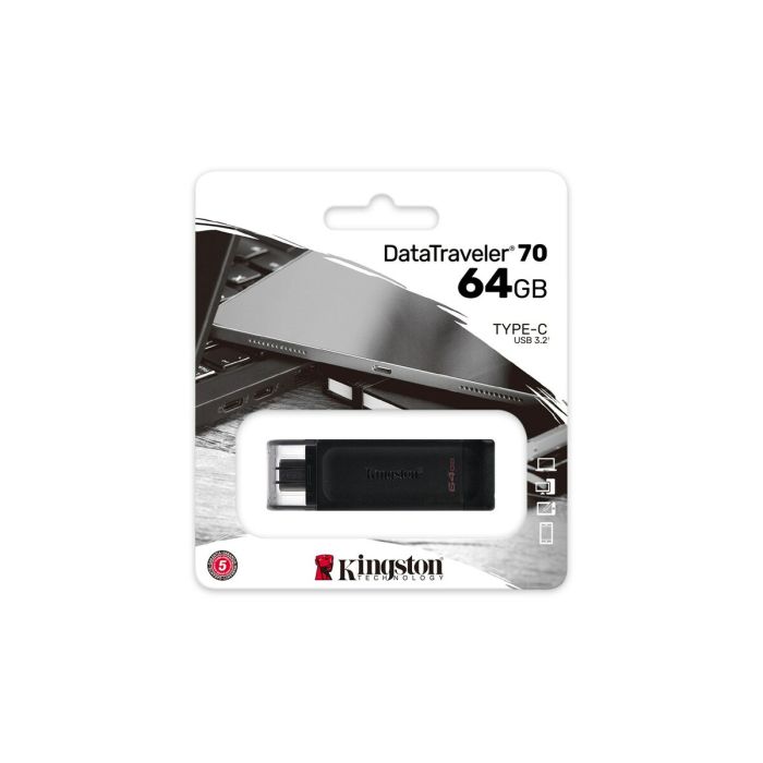 Clé USB Kingston DT70/64GB Noir 64 GB (1 Unité) 1 Clé USB Kingston DT70/64GB Noir 64 GB (1 Unité) 1