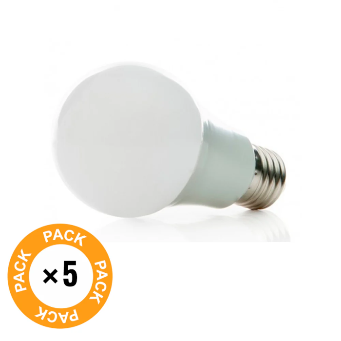 Pack 5 Ampoules LED E27 7W 589Lm 2700K [HO-ED-B3-E27-7W-WW-PK5-AP] 1