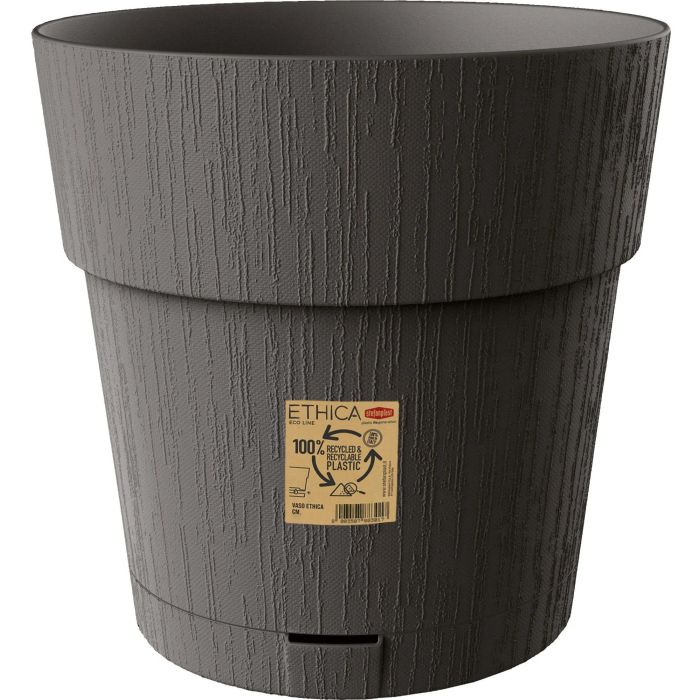 Stefanplast Pot de fleurs Ethica - Pot avec réserve d'eau - 40 x 39 cm (H) - 2 Litres - Gris Anthracite - Plastique durable Stefanplast Pot de fleurs Ethica - Pot avec réserve d'eau - 40 x 39 cm (H) - 2 Litres - Gris Anthracite - Plastique durable