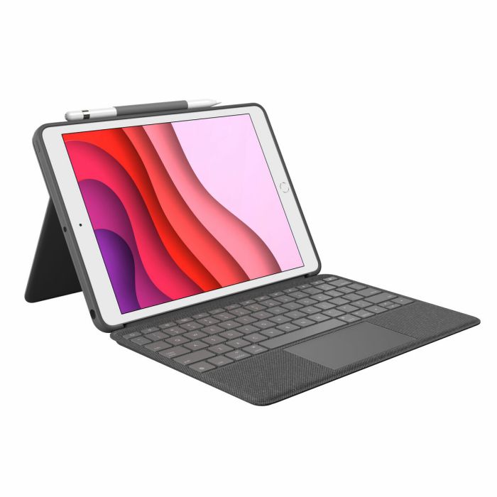 Housse pour Tablette et Clavier Logitech 920-009627 Gris Espagnol Qwerty