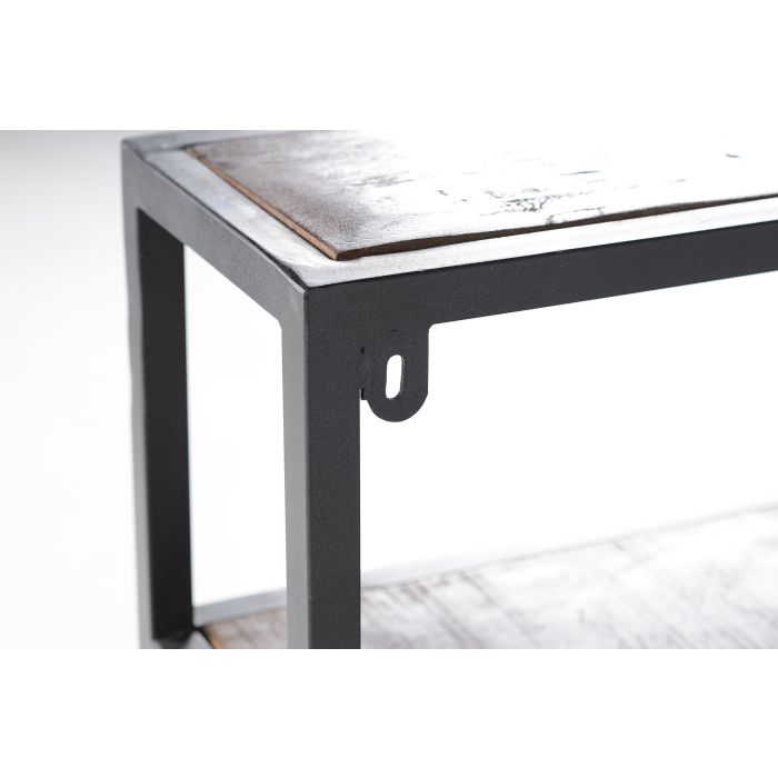 Étagère murale en métal et bois recyclé noir 80x80x18 cm - Étagère industrielle et rustique pour décoration intérieure 1 Étagère murale en métal et bois recyclé noir 80x80x18 cm - Étagère industrielle et rustique pour décoration intérieure 1