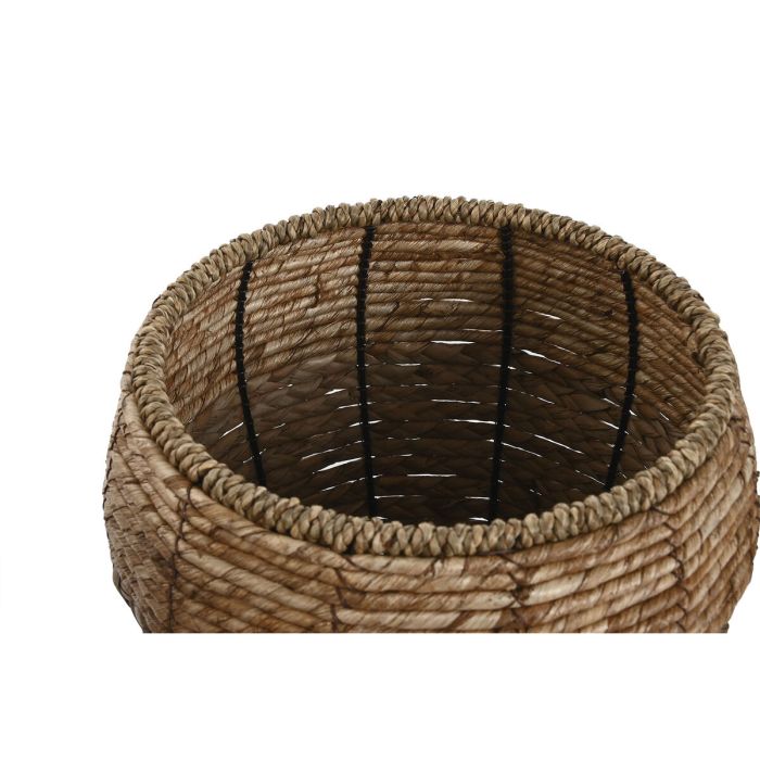 Set de pots de fleurs Home ESPRIT Naturel Métal Fibre Tropical 32 x 32 x 25 cm 3