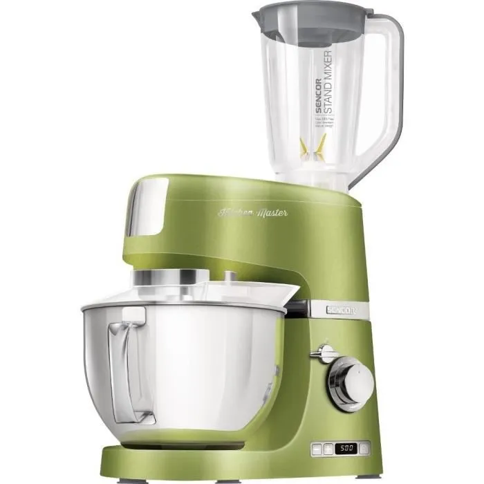 Sencor STM 7870GG Robot Pâtissier 1000 W, Bol Inox 4.5 L, 8 Vitesses, Éclairage LED, Pour Pétrir, Fouetter, Mélanger