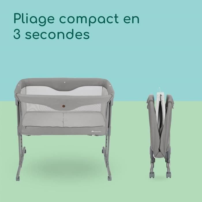 BEBECONFORT AMARA, Cododo, pliant, 2 en 1, Berceau confortable, 4 roues, pliage rapide, 0-6mois,0 a 9kg, tinted graphite 4 BEBECONFORT AMARA, Cododo, pliant, 2 en 1, Berceau confortable, 4 roues, pliage rapide, 0-6mois,0 a 9kg, tinted graphite 4