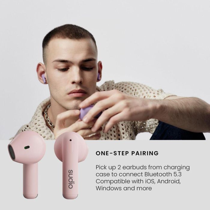 Écouteurs in Ear Bluetooth Sudio A1 True Wireless Rose 8