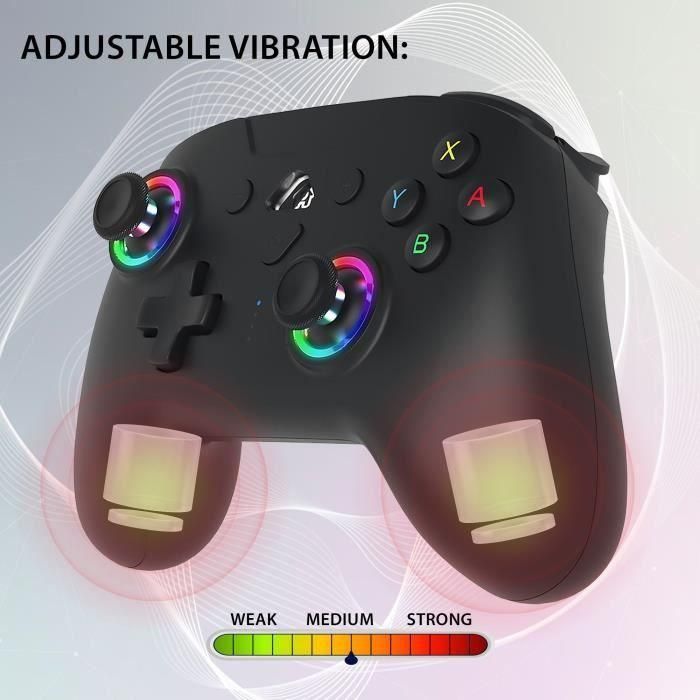 Manette sans fil - SUBSONIC - Switch 2 / Switch - LEDs programmables - Vibrations - Gyroscope - Noire 2 Manette sans fil - SUBSONIC - Switch 2 / Switch - LEDs programmables - Vibrations - Gyroscope - Noire 2