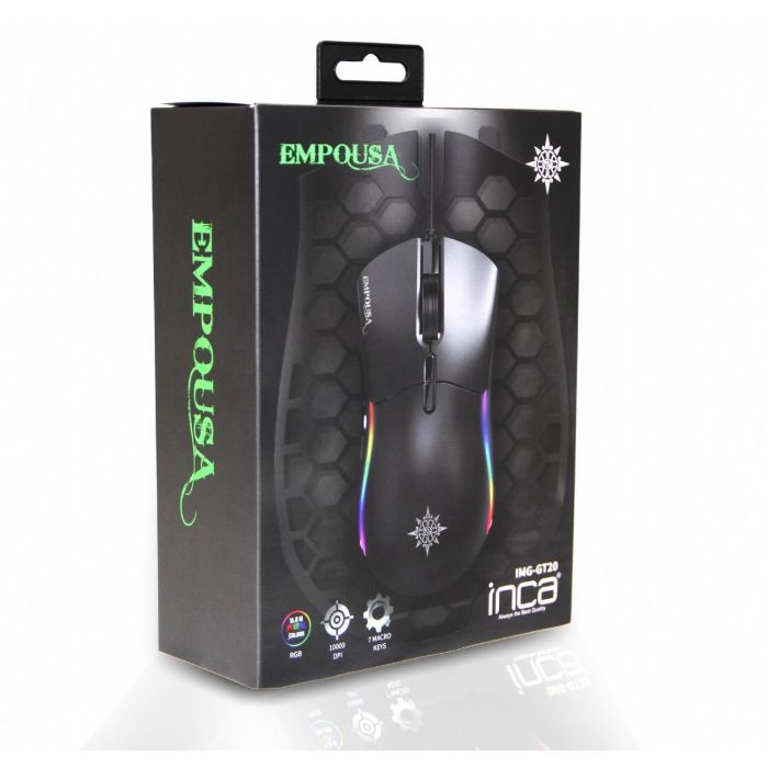INCA Gaming Maus IMG-GT20 10000 DPI. RGB. 7 Tasten. USB. SW retail 5