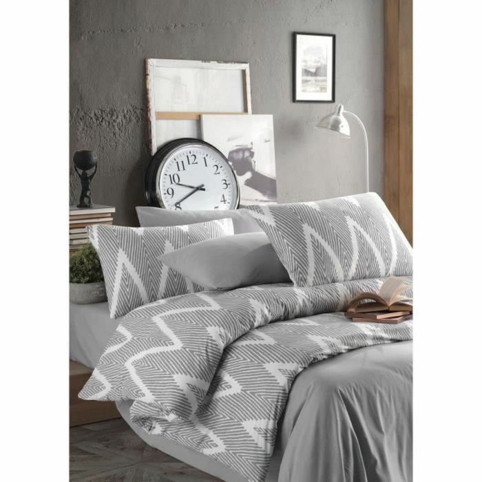 Parure de couette Gris Lit king size 3 Pièces 2 Parure de couette Gris Lit king size 3 Pièces 2