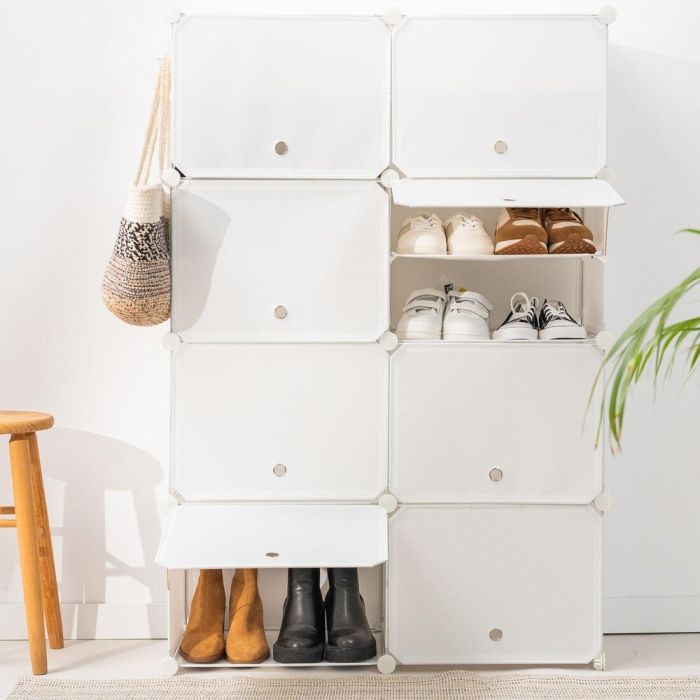 Rangement Modulaire Portable pour Chaussures InnovaGoods Blanc 16