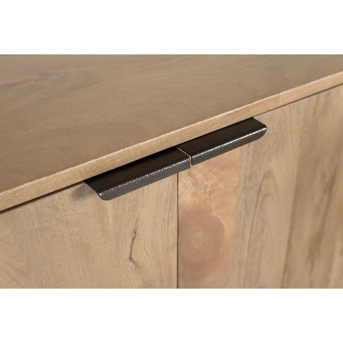GINER Y COLOMER Buffet 4 portes en bois de manguier naturel aux coins arrondis avec poignées métalliques, design épuré et spacieux 4 GINER Y COLOMER Buffet 4 portes en bois de manguier naturel aux coins arrondis avec poignées métalliques, design épuré et spacieux 4