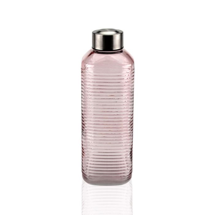 Bouteille d'eau Versa Rose verre Aluminium 1 L 8,3 x 23,5 x 8,3 cm