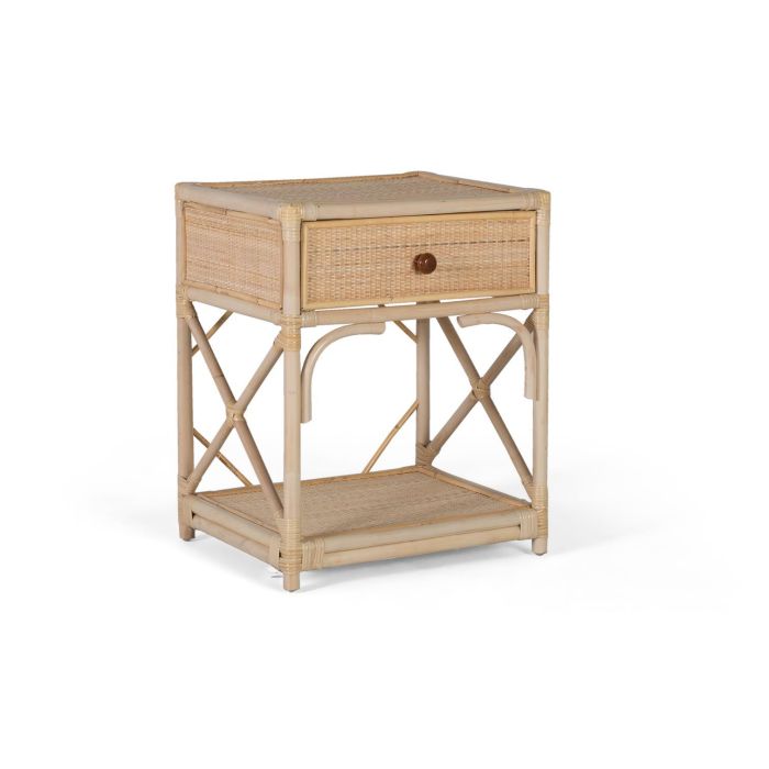 GINER Y COLOMER Table de Noche en Rotin Naturel - Buffet de Chevet avec Dimensions 50x40x60 cm, Meuble de Chambre sans Montage 0 GINER Y COLOMER Table de Noche en Rotin Naturel - Buffet de Chevet avec Dimensions 50x40x60 cm, Meuble de Chambre sans Montage 0