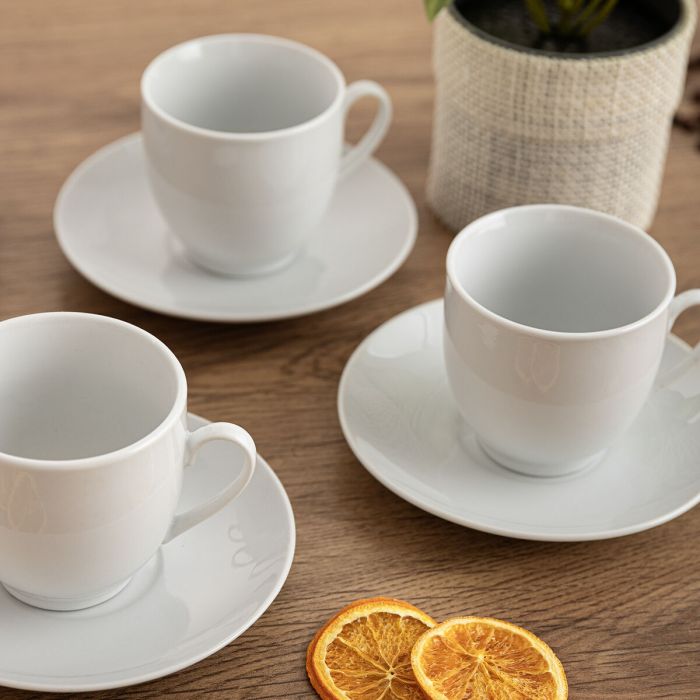 Tasse avec sous-tasse Quid New Renova Blanc Céramique 200 ml (6 Unités) 3