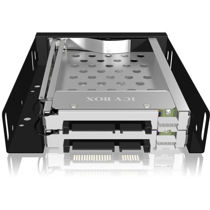 Wechselrahmen. 2xSATA 2.5" zu 2xSATA Host. trägerlos. für 3.5" Schacht ICY BOX 3
