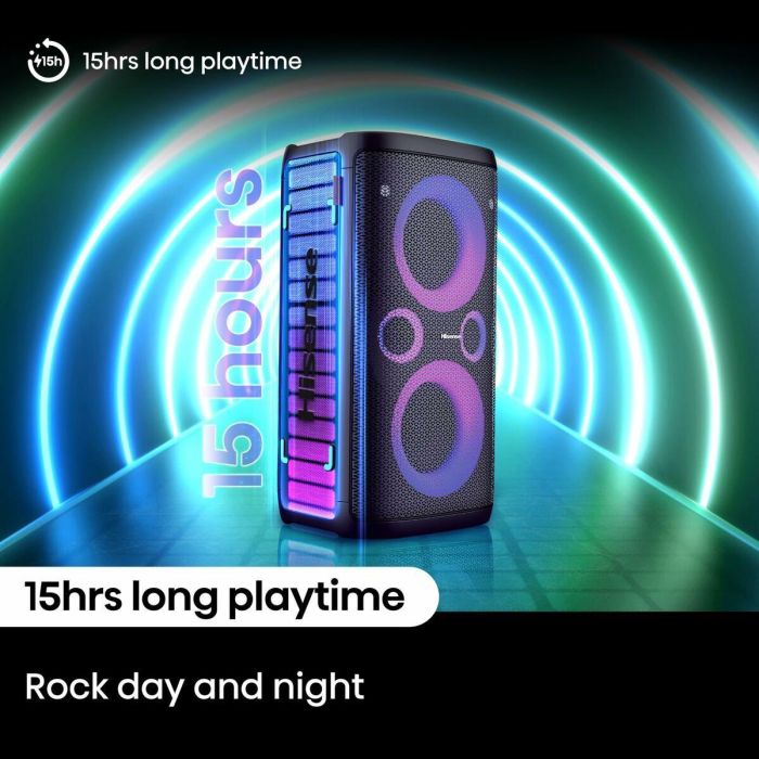 Haut-parleurs bluetooth portables Hisense PARTY STORM Noir 300 W 5