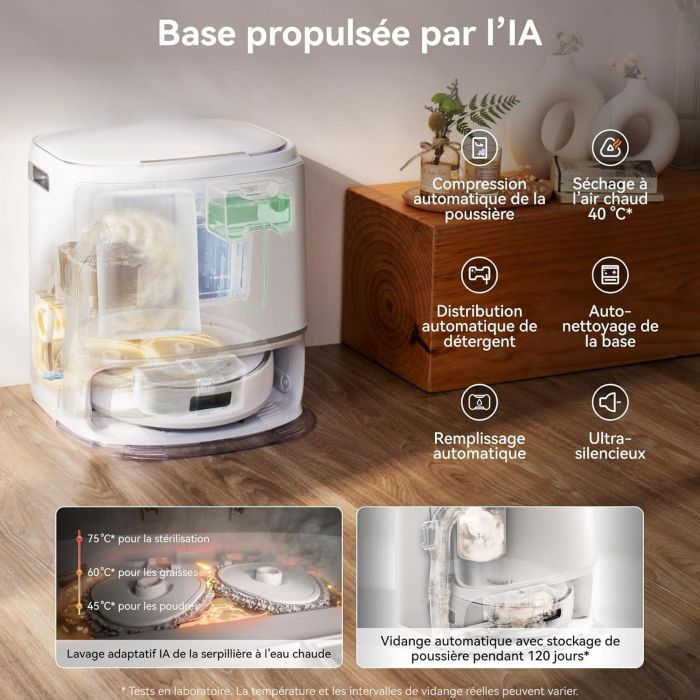 NARWAL Freo Z10 - Robot Aspirateur et Laveur avec Systeme Anti-Enchevetrement - 15000 Pa - Base Autonome - Nettoyage a 75°C 4