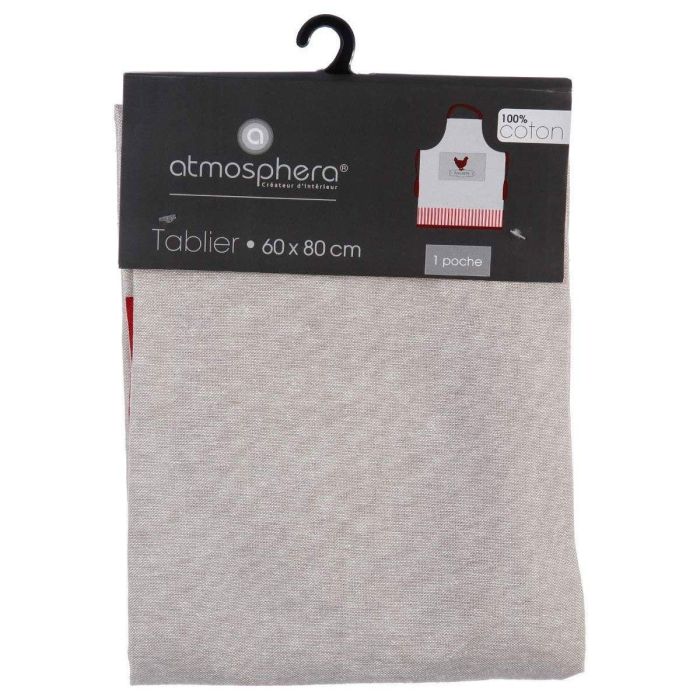 Tablier avec Poche Atmosphera Poulette Beige Coton 60 x 80 cm 1 Tablier avec Poche Atmosphera Poulette Beige Coton 60 x 80 cm 1