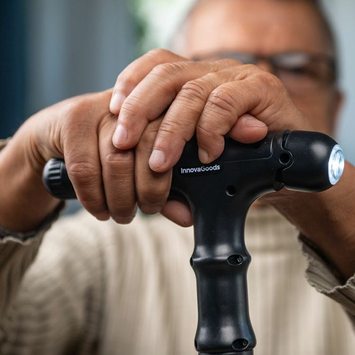 Canne Extensible avec LED, Alarme et Poignée Mécanique Hannde InnovaGoods 11 Canne Extensible avec LED, Alarme et Poignée Mécanique Hannde InnovaGoods 11