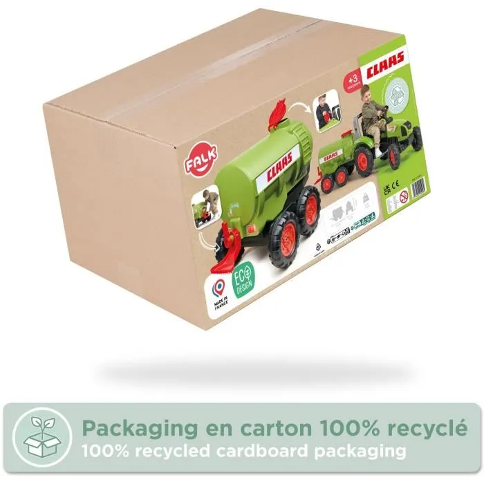 Falk Remorque Citerne FAL3016200000969 Capacité 30L Verte Compatible Tracteurs Falk (3-7 Ans) Fabriqué en France 5