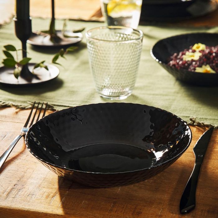 Plato Hondo Vidrio Pampille Negro Luminarc 20 cm 2 Plato Hondo Vidrio Pampille Negro Luminarc 20 cm 2