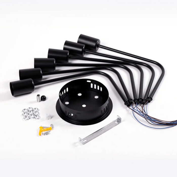 Lampe de Plafond "Adrian" SKD-P8002-BK Noir 4