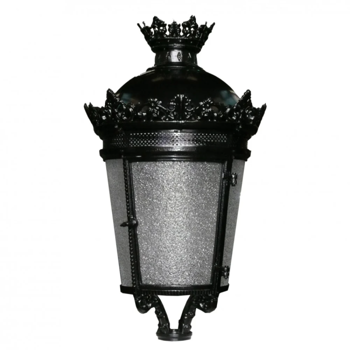 Lampadaire d'extérieur en fonte d'aluminium noir 650mm peint au four 0